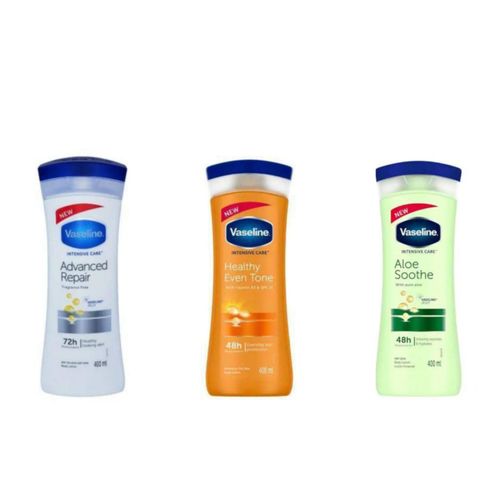 Vaseline Advanced repair + Healthy even tone & Aloe Soothe lotions 400ml